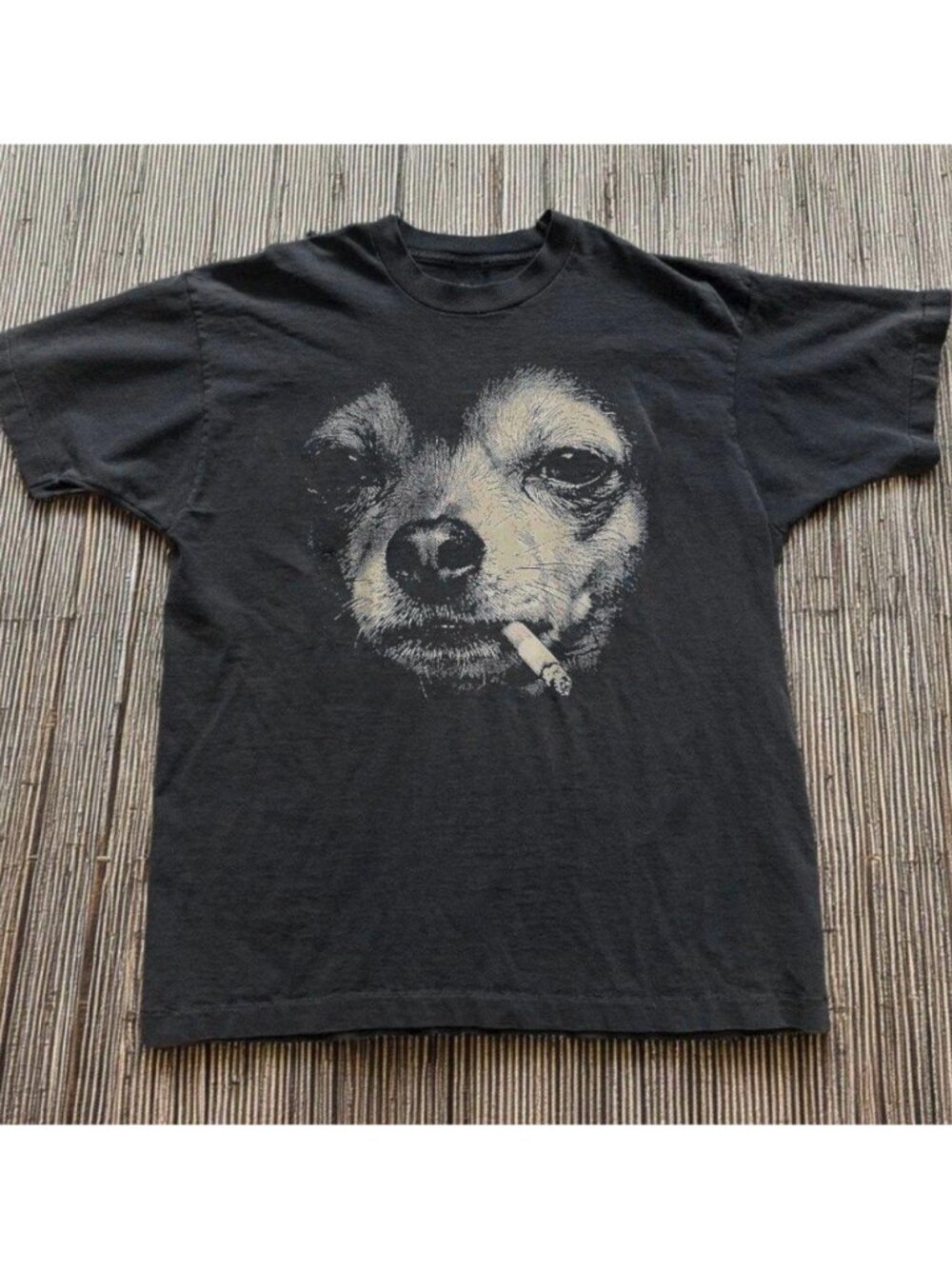 Chihuahua smoking cigarette graphic black